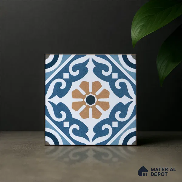 Subway Moroccan Wall & Floor Tile TL 05241 B Cuban Aspire Azul 8 x 8 inch Vitrified Matte Finish - 8 mm | Suitable for Accent / Feature Walls, Bathroom, Kitchen Wall & Backsplashes | Please Expect a Slight Variation of Pattern (Sample)