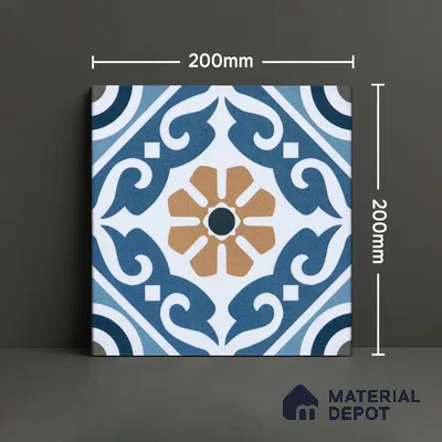 Subway Moroccan Wall & Floor Tile TL 05241 B Cuban Aspire Azul 8 x 8 inch Vitrified Matte Finish - 8 mm | Suitable for Accent / Feature Walls, Bathroom, Kitchen Wall & Backsplashes | Please Expect a Slight Variation of Pattern (Sample)