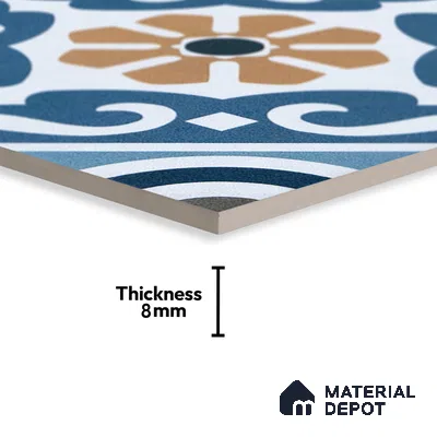 Subway Moroccan Wall & Floor Tile TL 05241 B Cuban Aspire Azul 8 x 8 inch Vitrified Matte Finish - 8 mm | Suitable for Accent / Feature Walls, Bathroom, Kitchen Wall & Backsplashes | Please Expect a Slight Variation of Pattern (Sample)