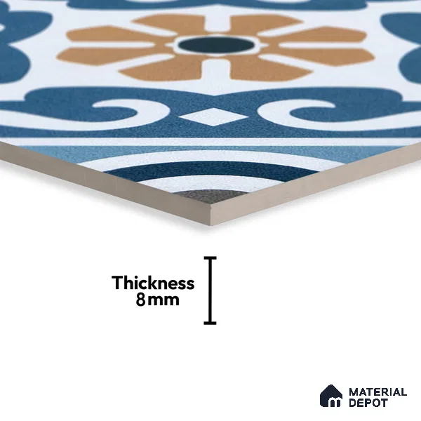 Subway Moroccan Wall & Floor Tile TL 05241 B Cuban Aspire Azul 8 x 8 inch Vitrified Matte Finish - 8 mm | Suitable for Accent / Feature Walls, Bathroom, Kitchen Wall & Backsplashes | Please Expect a Slight Variation of Pattern (Sample)