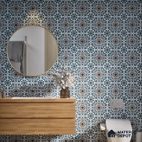 Subway Moroccan Wall & Floor Tile TL 05241 Cuban Aspire Ash 8 x 8 inch Vitrified Matte Finish - 8 mm | Suitable for Accent / Feature Walls, Bathroom, Kitchen Wall & Backsplashes | Please Expect a Slight Variation of Pattern (Sample)
