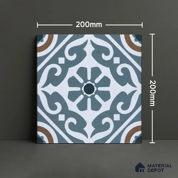 Subway Moroccan Wall & Floor Tile TL 05241 Cuban Aspire Ash 8 x 8 inch Vitrified Matte Finish - 8 mm | Suitable for Accent / Feature Walls, Bathroom, Kitchen Wall & Backsplashes | Please Expect a Slight Variation of Pattern (Sample)