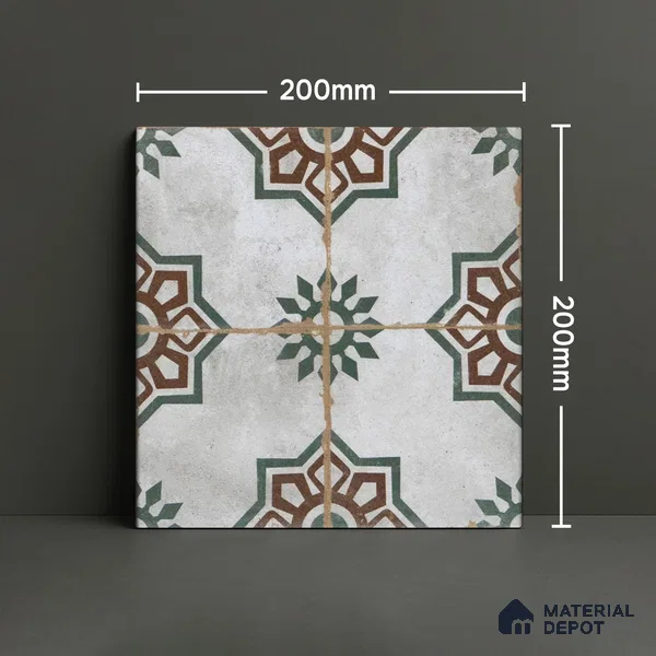 Subway Moroccan Wall & Floor Tile TL 05250 B Delphi Teal Turquoise 8 x 8 inch Vitrified Matte Finish - 8 mm | Suitable for Accent / Feature Walls, Bathroom, Kitchen Wall & Backsplashes | Please Expect a Slight Variation of Pattern