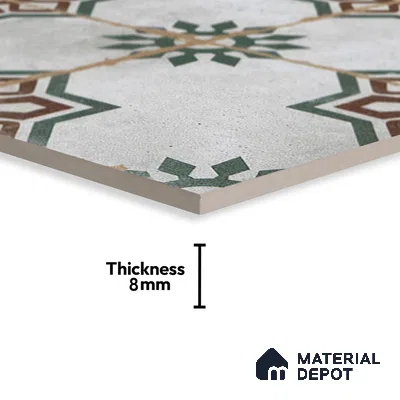 Subway Moroccan Wall & Floor Tile TL 05250 B Delphi Teal Turquoise 8 x 8 inch Vitrified Matte Finish - 8 mm | Suitable for Accent / Feature Walls, Bathroom, Kitchen Wall & Backsplashes | Please Expect a Slight Variation of Pattern