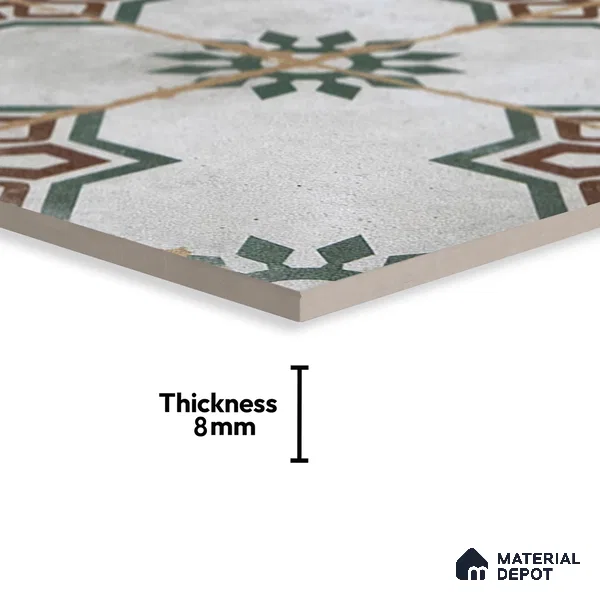 Subway Moroccan Wall & Floor Tile TL 05250 B Delphi Teal Turquoise 8 x 8 inch Vitrified Matte Finish - 8 mm | Suitable for Accent / Feature Walls, Bathroom, Kitchen Wall & Backsplashes | Please Expect a Slight Variation of Pattern