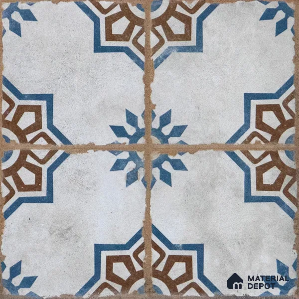 Subway Moroccan Wall & Floor Tile TL 05250 Delphi Light Lapis 8 x 8 inch Vitrified Matte Finish - 8 mm | Suitable for Accent / Feature Walls, Bathroom, Kitchen Wall & Backsplashes | Please Expect a Slight Variation of Pattern (Sample)