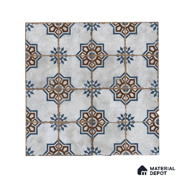 Subway Moroccan Wall & Floor Tile TL 05250 Delphi Light Lapis 8 x 8 inch Vitrified Matte Finish - 8 mm | Suitable for Accent / Feature Walls, Bathroom, Kitchen Wall & Backsplashes | Please Expect a Slight Variation of Pattern (Sample)
