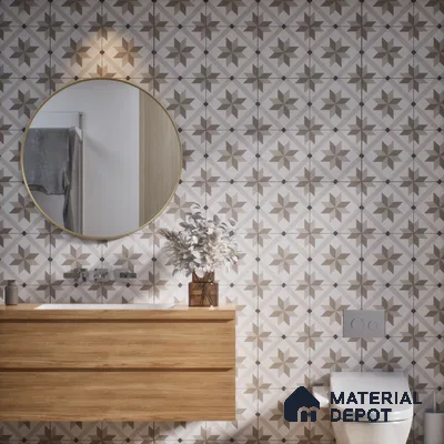 Subway Moroccan Wall & Floor Tile TL 05249 B El Greco Timeless Bruno 8 x 8 inch Vitrified Matte Finish - 8 mm | Suitable for Accent / Feature Walls, Bathroom, Kitchen Wall & Backsplashes | Please Expect a Slight Variation of Pattern (Sample)