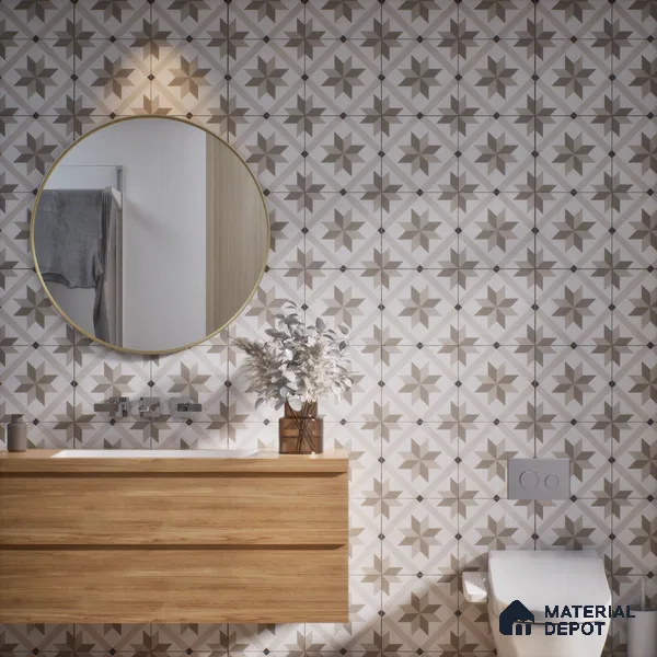 Subway Moroccan Wall & Floor Tile TL 05249 B El Greco Timeless Bruno 8 x 8 inch Vitrified Matte Finish - 8 mm | Suitable for Accent / Feature Walls, Bathroom, Kitchen Wall & Backsplashes | Please Expect a Slight Variation of Pattern (Sample)