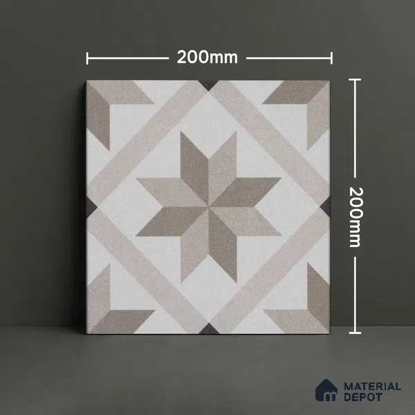 Subway Moroccan Wall & Floor Tile TL 05249 B El Greco Timeless Bruno 8 x 8 inch Vitrified Matte Finish - 8 mm | Suitable for Accent / Feature Walls, Bathroom, Kitchen Wall & Backsplashes | Please Expect a Slight Variation of Pattern (Sample)