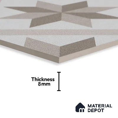 Subway Moroccan Wall & Floor Tile TL 05249 B El Greco Timeless Bruno 8 x 8 inch Vitrified Matte Finish - 8 mm | Suitable for Accent / Feature Walls, Bathroom, Kitchen Wall & Backsplashes | Please Expect a Slight Variation of Pattern (Sample)