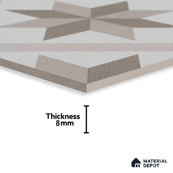 Subway Moroccan Wall & Floor Tile TL 05249 B El Greco Timeless Bruno 8 x 8 inch Vitrified Matte Finish - 8 mm | Suitable for Accent / Feature Walls, Bathroom, Kitchen Wall & Backsplashes | Please Expect a Slight Variation of Pattern (Sample)