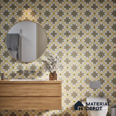 Subway Moroccan Wall & Floor Tile TL 05249 C El Greco Timeless Chic 8 x 8 inch Vitrified Matte Finish - 8 mm | Suitable for Accent / Feature Walls, Bathroom, Kitchen Wall & Backsplashes | Please Expect a Slight Variation of Pattern (Sample)