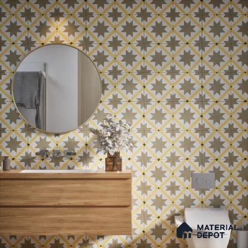 Subway Moroccan Wall & Floor Tile TL 05249 C El Greco Timeless Chic 8 x 8 inch Vitrified Matte Finish - 8 mm | Suitable for Accent / Feature Walls, Bathroom, Kitchen Wall & Backsplashes | Please Expect a Slight Variation of Pattern