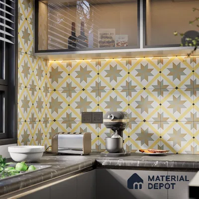 Subway Moroccan Wall & Floor Tile TL 05249 C El Greco Timeless Chic 8 x 8 inch Vitrified Matte Finish - 8 mm | Suitable for Accent / Feature Walls, Bathroom, Kitchen Wall & Backsplashes | Please Expect a Slight Variation of Pattern (Sample)