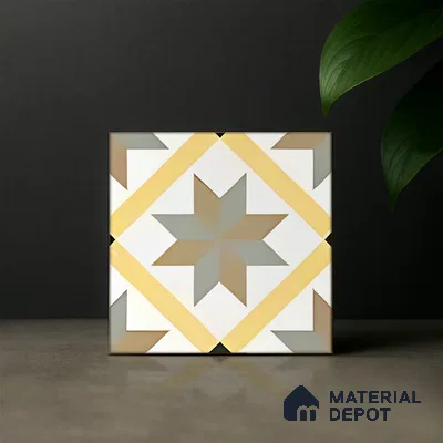 Subway Moroccan Wall & Floor Tile TL 05249 C El Greco Timeless Chic 8 x 8 inch Vitrified Matte Finish - 8 mm | Suitable for Accent / Feature Walls, Bathroom, Kitchen Wall & Backsplashes | Please Expect a Slight Variation of Pattern (Sample)