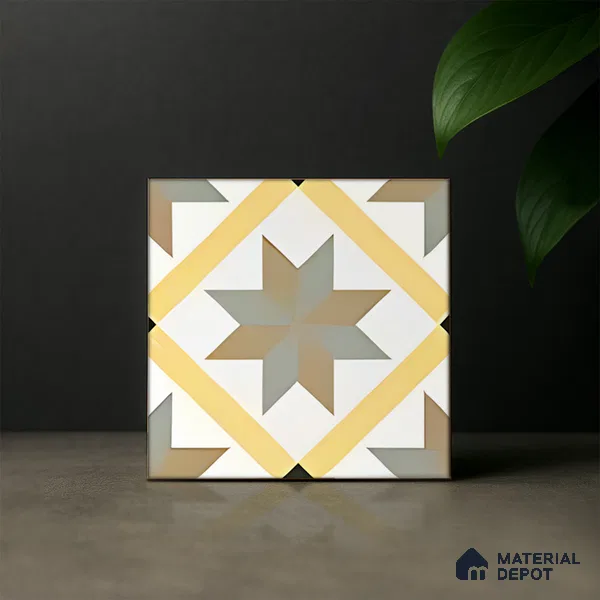 Subway Moroccan Wall & Floor Tile TL 05249 C El Greco Timeless Chic 8 x 8 inch Vitrified Matte Finish - 8 mm | Suitable for Accent / Feature Walls, Bathroom, Kitchen Wall & Backsplashes | Please Expect a Slight Variation of Pattern (Sample)