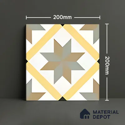 Subway Moroccan Wall & Floor Tile TL 05249 C El Greco Timeless Chic 8 x 8 inch Vitrified Matte Finish - 8 mm | Suitable for Accent / Feature Walls, Bathroom, Kitchen Wall & Backsplashes | Please Expect a Slight Variation of Pattern (Sample)