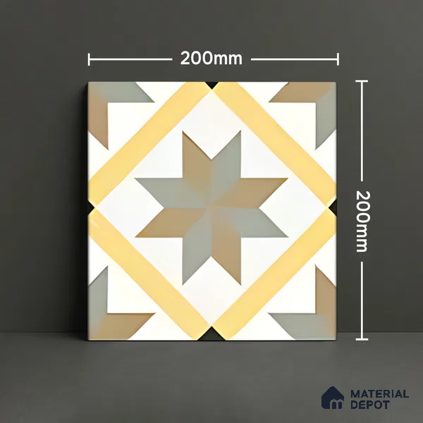 Subway Moroccan Wall & Floor Tile TL 05249 C El Greco Timeless Chic 8 x 8 inch Vitrified Matte Finish - 8 mm | Suitable for Accent / Feature Walls, Bathroom, Kitchen Wall & Backsplashes | Please Expect a Slight Variation of Pattern (Sample)