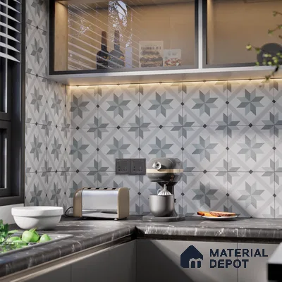 Subway Moroccan Wall & Floor Tile TL 05249 El Greco Timeless Moonstone 8 x 8 inch Vitrified Matte Finish - 8 mm | Suitable for Accent / Feature Walls, Bathroom, Kitchen Wall & Backsplashes | Please Expect a Slight Variation of Pattern (Sample)