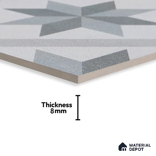 Subway Moroccan Wall & Floor Tile TL 05249 El Greco Timeless Moonstone 8 x 8 inch Vitrified Matte Finish - 8 mm | Suitable for Accent / Feature Walls, Bathroom, Kitchen Wall & Backsplashes | Please Expect a Slight Variation of Pattern (Sample)