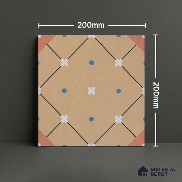 Subway Moroccan Wall & Floor Tile TL 05263 Linea Essence 8 x 8 inch Vitrified Matte Finish - 8 mm | Suitable for Accent / Feature Walls, Bathroom, Kitchen Wall & Backsplashes | Please Expect a Slight Variation of Pattern (Sample)