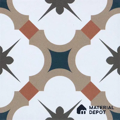 Subway Moroccan Wall & Floor Tile TL 05248 B Medina Cerulean Brown 8 x 8 inch Vitrified Matte Finish - 8 mm | Suitable for Accent / Feature Walls, Bathroom, Kitchen Wall & Backsplashes | Please Expect a Slight Variation of Pattern (Sample)