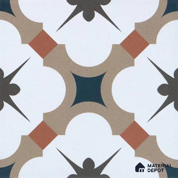 Subway Moroccan Wall & Floor Tile TL 05248 B Medina Cerulean Brown 8 x 8 inch Vitrified Matte Finish - 8 mm | Suitable for Accent / Feature Walls, Bathroom, Kitchen Wall & Backsplashes | Please Expect a Slight Variation of Pattern (Sample)