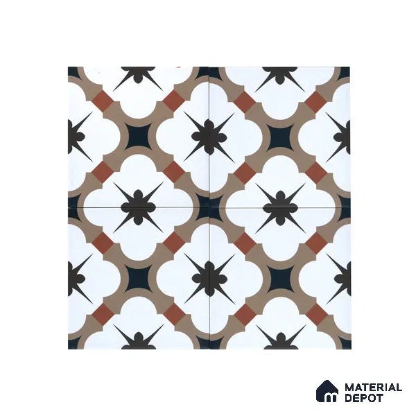 Subway Moroccan Wall & Floor Tile TL 05248 B Medina Cerulean Brown 8 x 8 inch Vitrified Matte Finish - 8 mm | Suitable for Accent / Feature Walls, Bathroom, Kitchen Wall & Backsplashes | Please Expect a Slight Variation of Pattern (Sample)