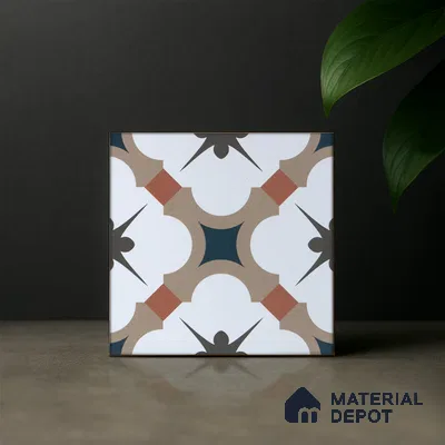 Subway Moroccan Wall & Floor Tile TL 05248 B Medina Cerulean Brown 8 x 8 inch Vitrified Matte Finish - 8 mm | Suitable for Accent / Feature Walls, Bathroom, Kitchen Wall & Backsplashes | Please Expect a Slight Variation of Pattern (Sample)