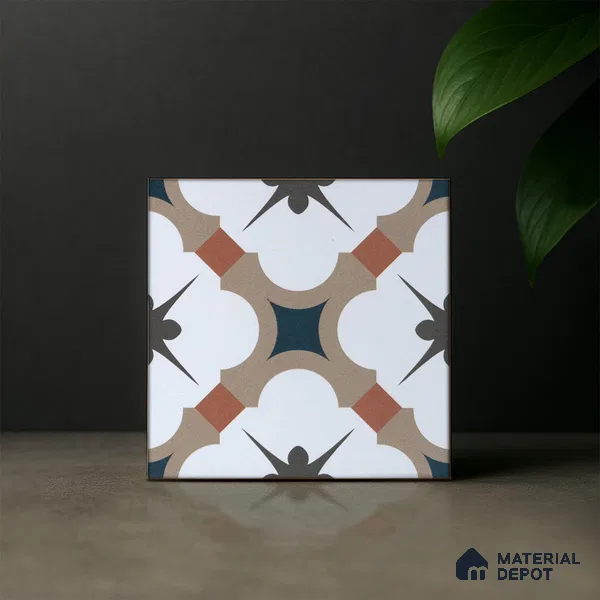 Subway Moroccan Wall & Floor Tile TL 05248 B Medina Cerulean Brown 8 x 8 inch Vitrified Matte Finish - 8 mm | Suitable for Accent / Feature Walls, Bathroom, Kitchen Wall & Backsplashes | Please Expect a Slight Variation of Pattern (Sample)