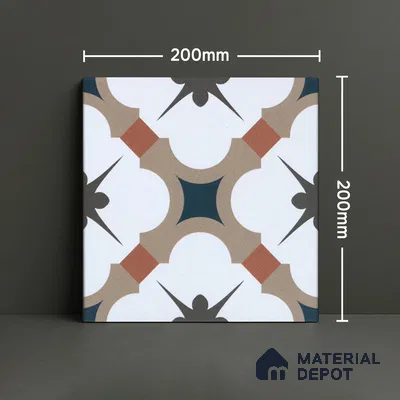 Subway Moroccan Wall & Floor Tile TL 05248 B Medina Cerulean Brown 8 x 8 inch Vitrified Matte Finish - 8 mm | Suitable for Accent / Feature Walls, Bathroom, Kitchen Wall & Backsplashes | Please Expect a Slight Variation of Pattern (Sample)