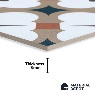 Subway Moroccan Wall & Floor Tile TL 05248 B Medina Cerulean Brown 8 x 8 inch Vitrified Matte Finish - 8 mm | Suitable for Accent / Feature Walls, Bathroom, Kitchen Wall & Backsplashes | Please Expect a Slight Variation of Pattern (Sample)