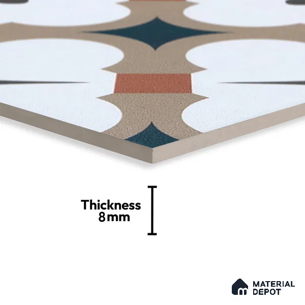Subway Moroccan Wall & Floor Tile TL 05248 B Medina Cerulean Brown 8 x 8 inch Vitrified Matte Finish - 8 mm | Suitable for Accent / Feature Walls, Bathroom, Kitchen Wall & Backsplashes | Please Expect a Slight Variation of Pattern (Sample)