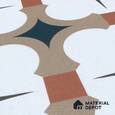 Subway Moroccan Wall & Floor Tile TL 05248 B Medina Cerulean Brown 8 x 8 inch Vitrified Matte Finish - 8 mm | Suitable for Accent / Feature Walls, Bathroom, Kitchen Wall & Backsplashes | Please Expect a Slight Variation of Pattern (Sample)