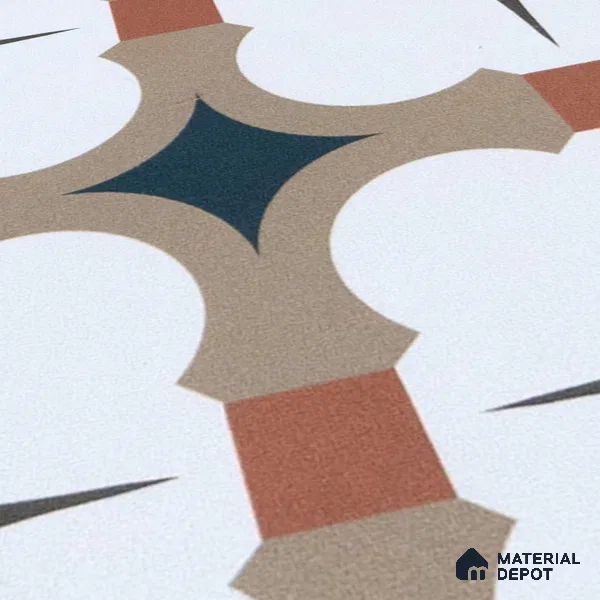 Subway Moroccan Wall & Floor Tile TL 05248 B Medina Cerulean Brown 8 x 8 inch Vitrified Matte Finish - 8 mm | Suitable for Accent / Feature Walls, Bathroom, Kitchen Wall & Backsplashes | Please Expect a Slight Variation of Pattern (Sample)