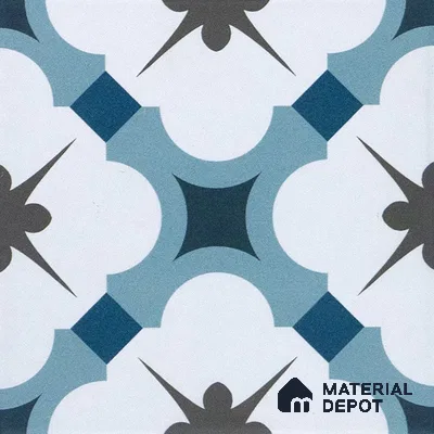 Subway Moroccan Wall & Floor Tile TL 05248 Medina Cerulean Blue 8 x 8 inch Vitrified Matte Finish - 8 mm | Suitable for Accent / Feature Walls, Bathroom, Kitchen Wall & Backsplashes | Please Expect a Slight Variation of Pattern (Sample)