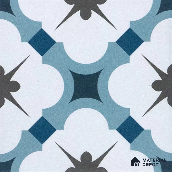 Subway Moroccan Wall & Floor Tile TL 05248 Medina Cerulean Blue 8 x 8 inch Vitrified Matte Finish - 8 mm | Suitable for Accent / Feature Walls, Bathroom, Kitchen Wall & Backsplashes | Please Expect a Slight Variation of Pattern (Sample)