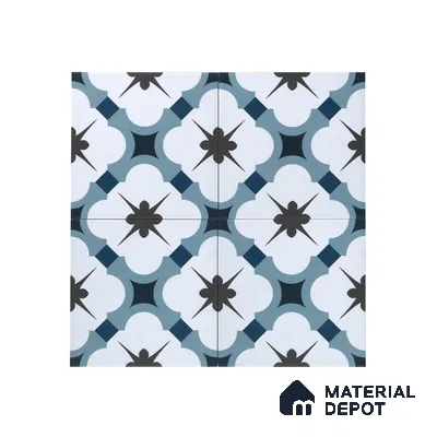 Subway Moroccan Wall & Floor Tile TL 05248 Medina Cerulean Blue 8 x 8 inch Vitrified Matte Finish - 8 mm | Suitable for Accent / Feature Walls, Bathroom, Kitchen Wall & Backsplashes | Please Expect a Slight Variation of Pattern (Sample)