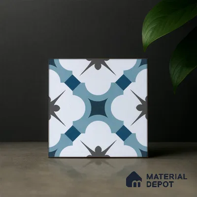 Subway Moroccan Wall & Floor Tile TL 05248 Medina Cerulean Blue 8 x 8 inch Vitrified Matte Finish - 8 mm | Suitable for Accent / Feature Walls, Bathroom, Kitchen Wall & Backsplashes | Please Expect a Slight Variation of Pattern (Sample)