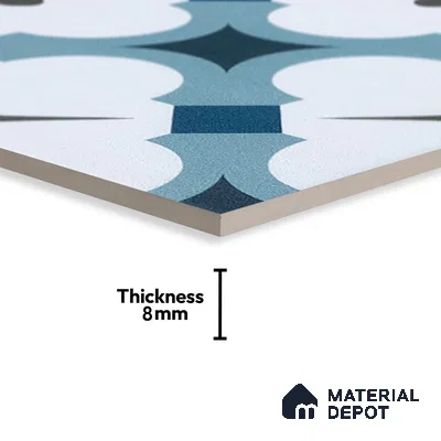 Subway Moroccan Wall & Floor Tile TL 05248 Medina Cerulean Blue 8 x 8 inch Vitrified Matte Finish - 8 mm | Suitable for Accent / Feature Walls, Bathroom, Kitchen Wall & Backsplashes | Please Expect a Slight Variation of Pattern (Sample)
