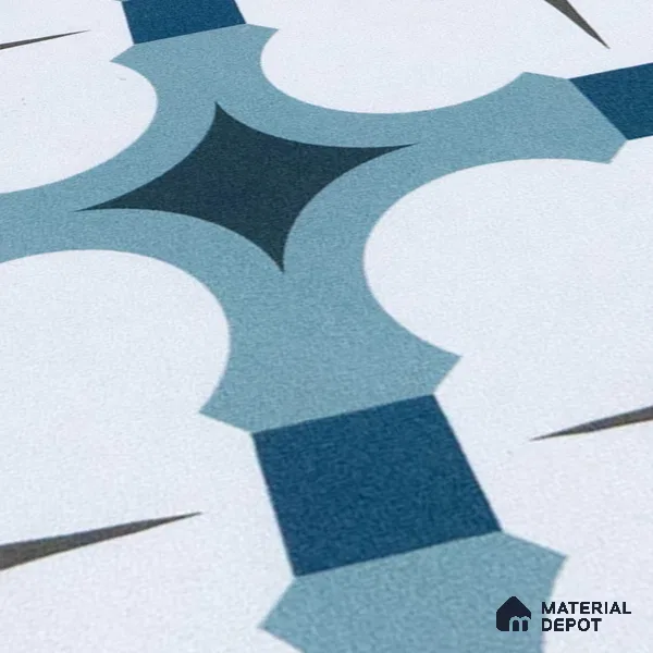 Subway Moroccan Wall & Floor Tile TL 05248 Medina Cerulean Blue 8 x 8 inch Vitrified Matte Finish - 8 mm | Suitable for Accent / Feature Walls, Bathroom, Kitchen Wall & Backsplashes | Please Expect a Slight Variation of Pattern (Sample)