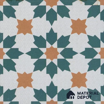 Subway Moroccan Wall & Floor Tile TL 05246 B Merida Crystal Petal 8 x 8 inch Vitrified Matte Finish - 8 mm | 4 Random Faces | Suitable for Accent / Feature Walls, Bathroom, Kitchen Wall & Backsplashes | Please Expect a Slight Variation of Pattern (Sample)