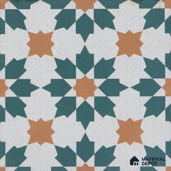 Subway Moroccan Wall & Floor Tile TL 05246 B Merida Crystal Petal 8 x 8 inch Vitrified Matte Finish - 8 mm | 4 Random Faces | Suitable for Accent / Feature Walls, Bathroom, Kitchen Wall & Backsplashes | Please Expect a Slight Variation of Pattern (Sample)