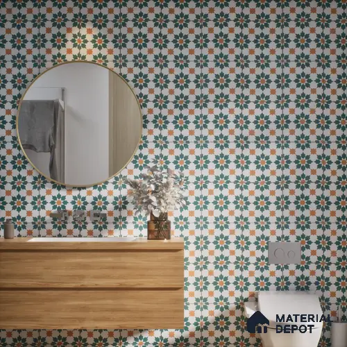 Subway Moroccan Wall & Floor Tile TL 05246 B Merida Crystal Petal 8 x 8 inch Vitrified Matte Finish - 8 mm | 4 Random Faces | Suitable for Accent / Feature Walls, Bathroom, Kitchen Wall & Backsplashes | Please Expect a Slight Variation of Pattern