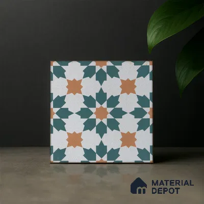 Subway Moroccan Wall & Floor Tile TL 05246 B Merida Crystal Petal 8 x 8 inch Vitrified Matte Finish - 8 mm | 4 Random Faces | Suitable for Accent / Feature Walls, Bathroom, Kitchen Wall & Backsplashes | Please Expect a Slight Variation of Pattern (Sample)