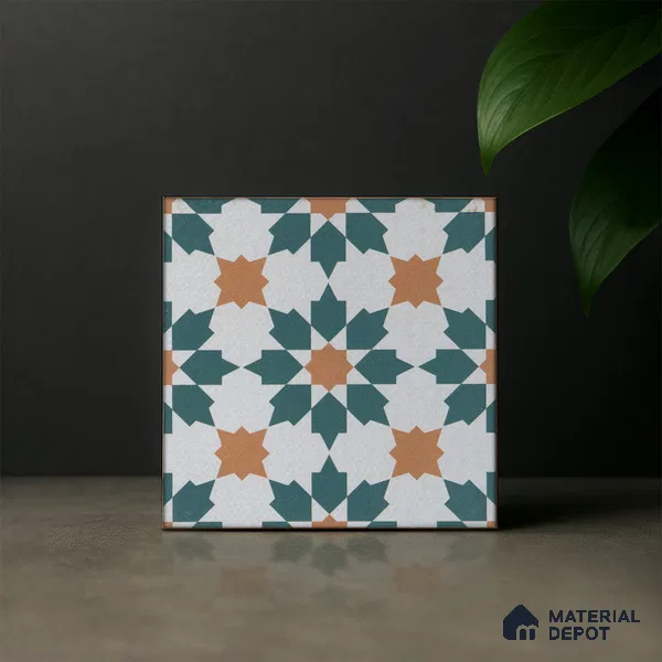 Subway Moroccan Wall & Floor Tile TL 05246 B Merida Crystal Petal 8 x 8 inch Vitrified Matte Finish - 8 mm | 4 Random Faces | Suitable for Accent / Feature Walls, Bathroom, Kitchen Wall & Backsplashes | Please Expect a Slight Variation of Pattern (Sample)