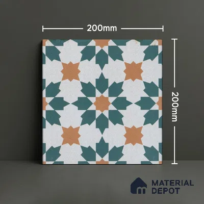 Subway Moroccan Wall & Floor Tile TL 05246 B Merida Crystal Petal 8 x 8 inch Vitrified Matte Finish - 8 mm | 4 Random Faces | Suitable for Accent / Feature Walls, Bathroom, Kitchen Wall & Backsplashes | Please Expect a Slight Variation of Pattern (Sample)