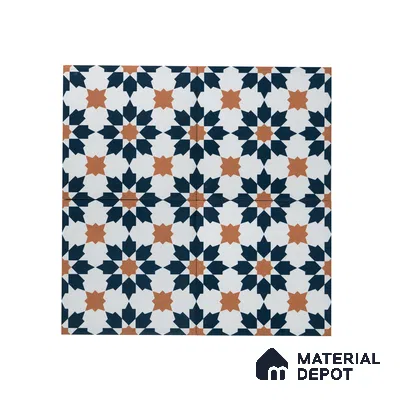 Subway Moroccan Wall & Floor Tile TL 05246 Merida Crystal Cove 8 x 8 inch Vitrified Matte Finish - 8 mm | 4 Random Faces | Suitable for Accent / Feature Walls, Bathroom, Kitchen Wall & Backsplashes | Please Expect a Slight Variation of Pattern (Sample)