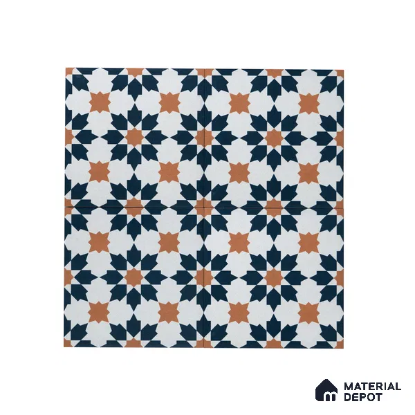 Subway Moroccan Wall & Floor Tile TL 05246 Merida Crystal Cove 8 x 8 inch Vitrified Matte Finish - 8 mm | 4 Random Faces | Suitable for Accent / Feature Walls, Bathroom, Kitchen Wall & Backsplashes | Please Expect a Slight Variation of Pattern (Sample)